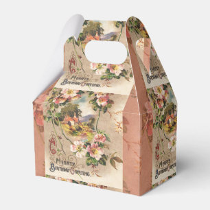 Vintag Happy Birthday Card Artwork Geschenkschachtel