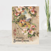 Vintag Happy Birthday Card Artwork