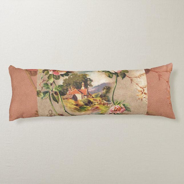 Vintag Happy Birthday Card Artwork Seitenschläferkissen (Rückseite)