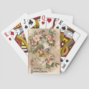 Vintag Happy Birthday Card Artwork Spielkarten