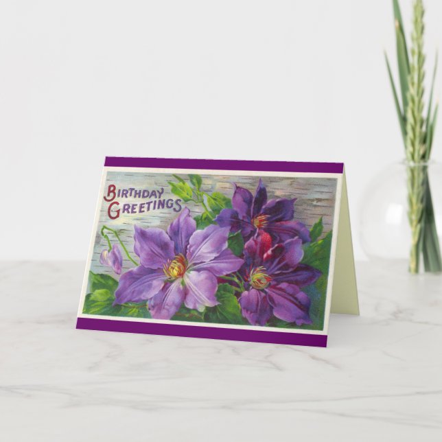 Vintag Happy Birthday Card Karte (Vorderseite)