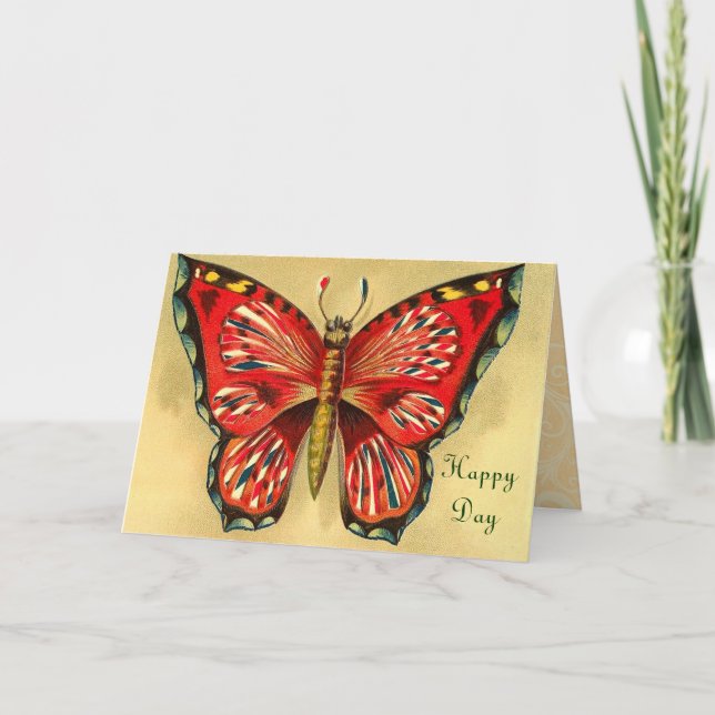 Vintag Happy Birthday Card Karte (Vorderseite)