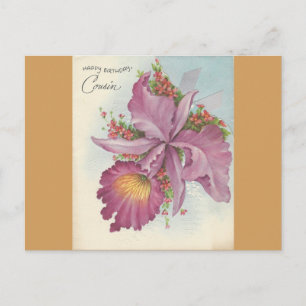 Vintag Happy Birthday Cousin Postkarte