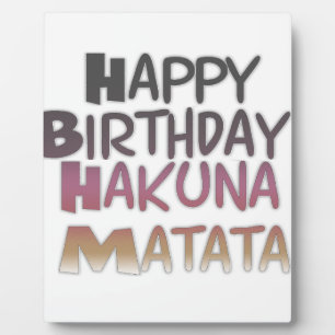 Vintag Happy Birthday Hakuna Matata Lila Inspir Fotoplatte