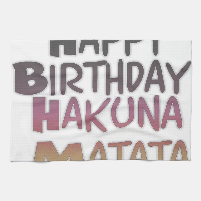 Vintag Happy Birthday Hakuna Matata Lila Inspir Geschirrtuch (Horizontal)