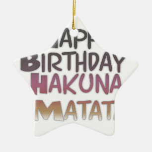 Vintag Happy Birthday Hakuna Matata Lila Inspir Keramik Ornament