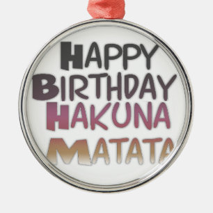 Vintag Happy Birthday Hakuna Matata Lila Inspir Silbernes Ornament