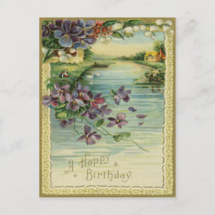 Vintag Happy Birthday Postcard Postkarte