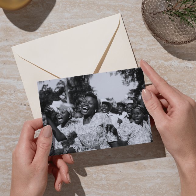 Vintag Happy Black Women tanzen Postkarte (Von Creator hochgeladen)