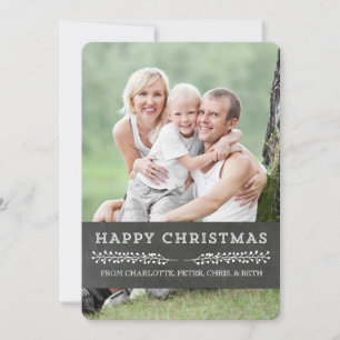 Vintag Happy Christmas Foto Card Chalkboard Feiertagskarte