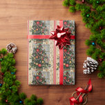 Vintag Happy Christmas Holiday Tree Wrapping Pape Geschenkpapier<br><div class="desc">Vintag Happy Weihnachtsbaum Packpapier. Ideal um Ihre Geschenke für Familie und Freunde für den Urlaub zu verpacken.</div>