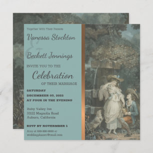 Vintag Happy Couple Wedding Einladung