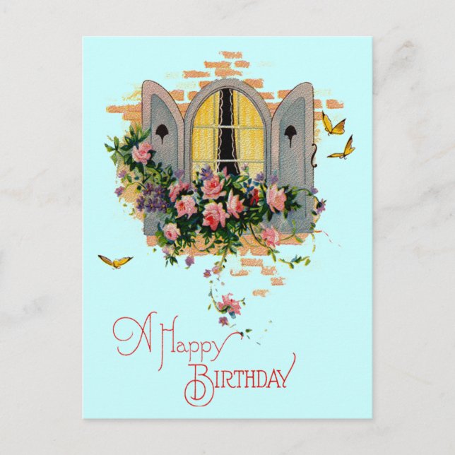 Vintag Happy Geburtstag Postkarte (Vorderseite)