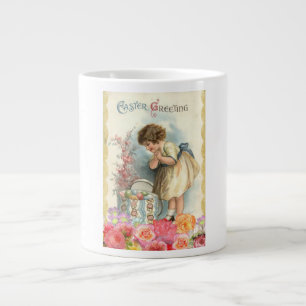 Vintag Happy Girl Oaster Gruß farbige Eier Jumbo-Tasse