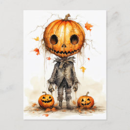 Vintag Happy Halloween Fiend Postkarte