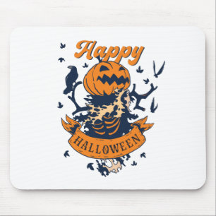 Vintag Happy Halloween Graphic Kürbislaterne Mousepad