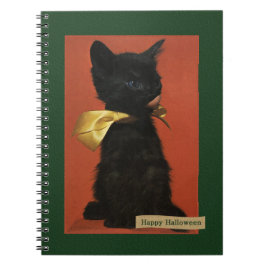 Vintag Happy Halloween Kitten Journal Notizblock