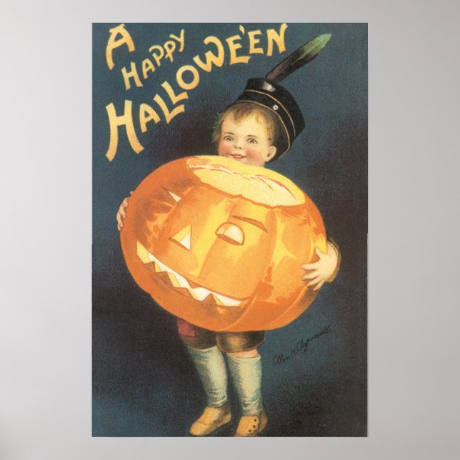 Vintag Happy Halloween von Ellen Clapsaddle Poster (Vorne)