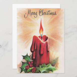 Vintag Happy Holidays Weihnachtskerze Feiertagskarte