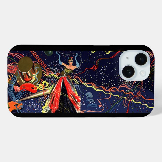 Vintag Happy New Years Eve Party mit Confetti Case-Mate iPhone Hülle (Rückseite (Horizontal))