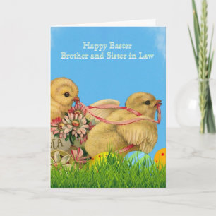 Vintag Happy Oaster Brother Sister in Law Card Karte