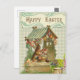 Vintag Happy Oaster Bunny House Spring Postkarte (Vorne/Hinten)