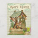 Vintag Happy Oaster Bunny House Spring Postkarte (Vorderseite)