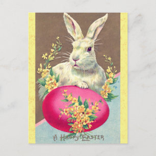 Vintag Happy Oaster Bunny Rabbit Egg Postkarte