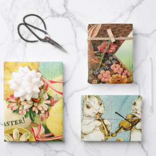 Vintag Happy Oaster Wrapping Paper Sheets Geschenkpapier Set