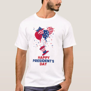 Vintag Happy President's Day Uncle Sam Hat Americ T-Shirt