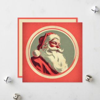 Vintag Happy Santa Feiertagskarte