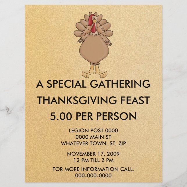 Vintag Happy Thanksgiving Dinner Flyer (Vorne)