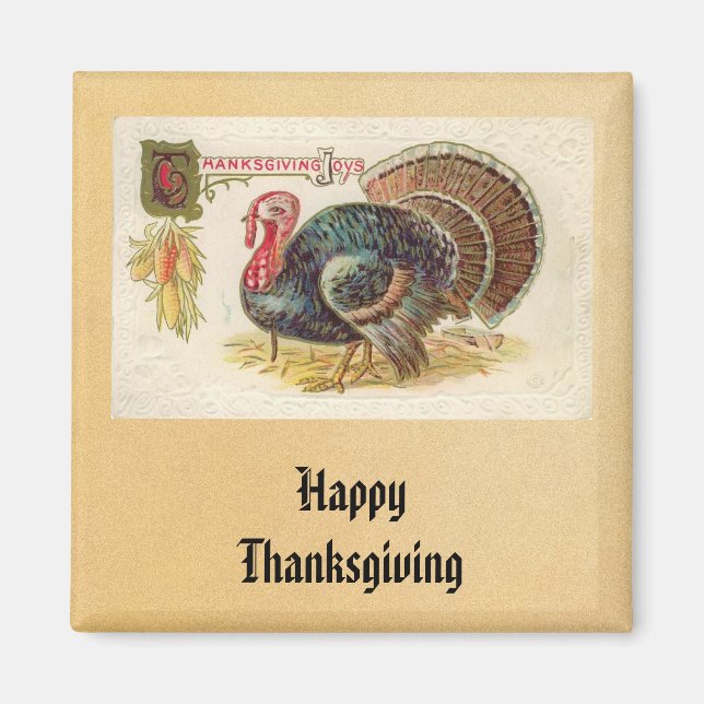 Vintag Happy Thanksgiving Magnet (Vorne)