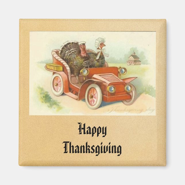 Vintag Happy Thanksgiving Magnet (Vorne)