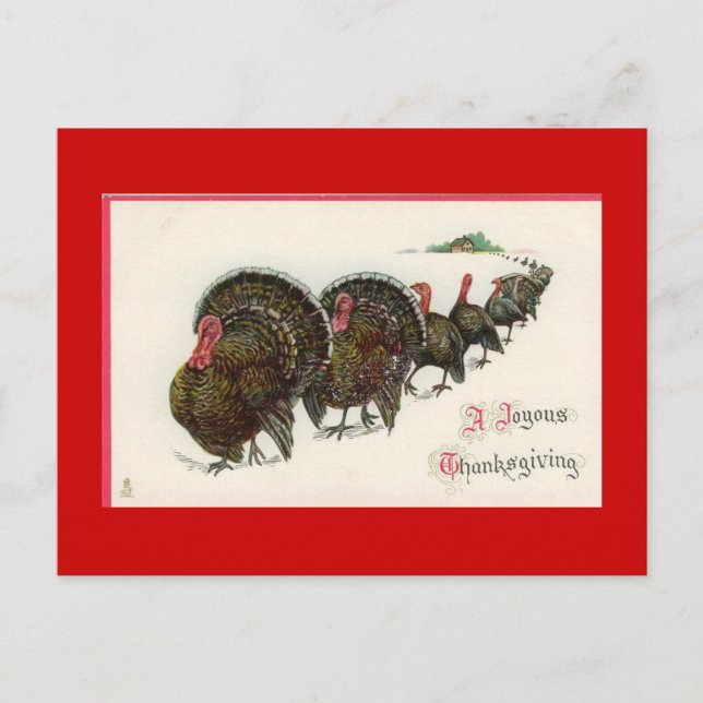 Vintag Happy Thanksgiving Postkarte (Vorderseite)