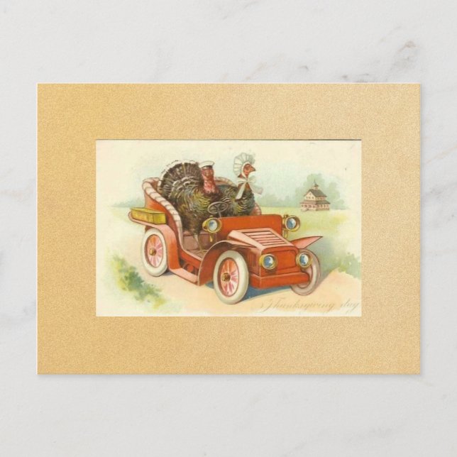 Vintag Happy Thanksgiving Postkarte (Vorderseite)