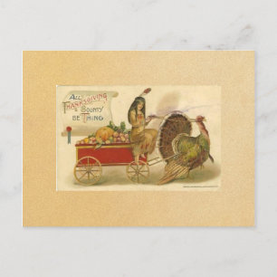 Vintag Happy Thanksgiving Postkarte