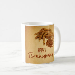 Vintag Happy Thanksgiving Wheat Corn Kaffeetasse