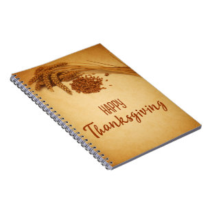 Vintag Happy Thanksgiving Wheat Corn Notizblock