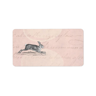 Vintag Hare Bunny Rabbit Illustration - Kaninchen Adressaufkleber