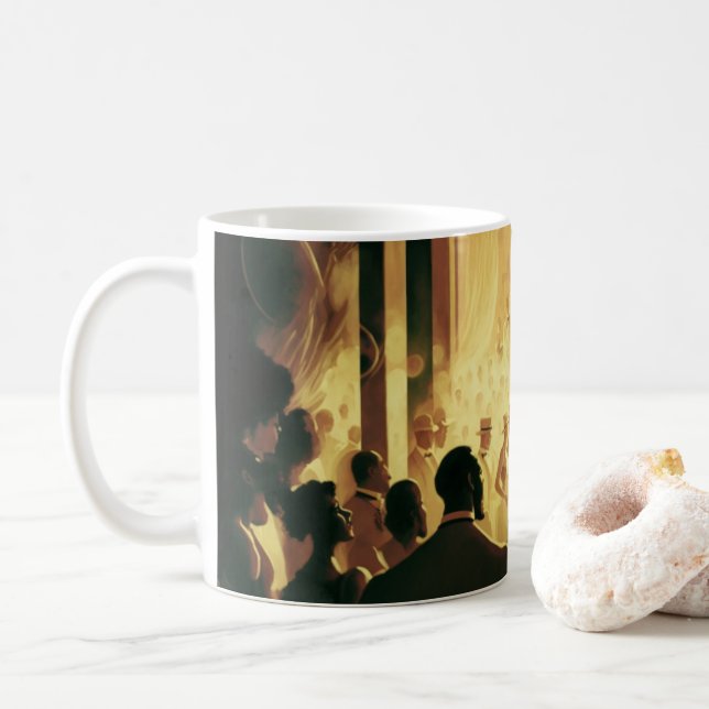 Vintag Harlem Club Abstrakt Kaffeetasse (Mit Donut)