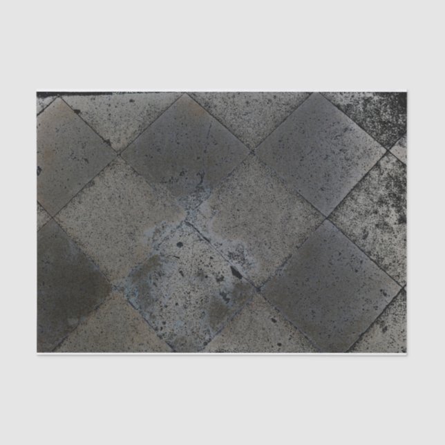 Vintag Harlequin Inspiriert Metallic Gray Texture Seidenpapier (Vorderseite)