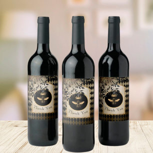 Vintag Harlequin Queen Bee Vielen Dank Weinetikett