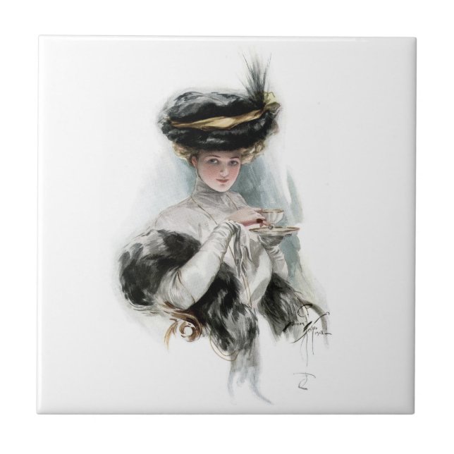 Vintag Harrison Fisher Fliese (Vorderseite)