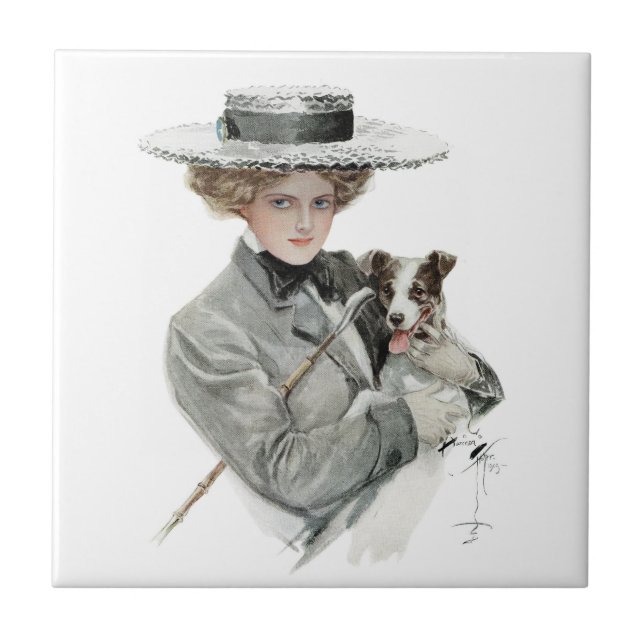 Vintag Harrison Fisher Fliese (Vorderseite)