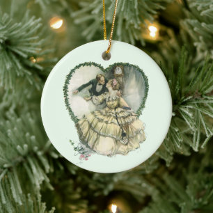 Vintag Harrison Fisher, Weihnachtsbräune und Gräue Keramikornament