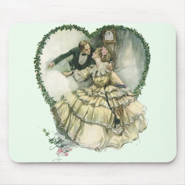 Vintag Harrison Fisher, Weihnachtsbräune und Gräue Mousepad (Vorne)