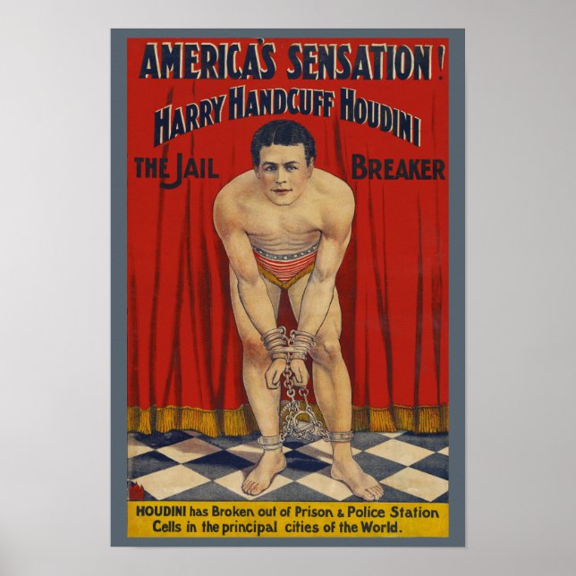 Vintag Harry Handcuff Houdini - The Jail Breaker Poster (Vorne)