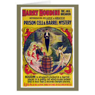 Vintag Harry Houdini Prison Cell & Barrel Mystery