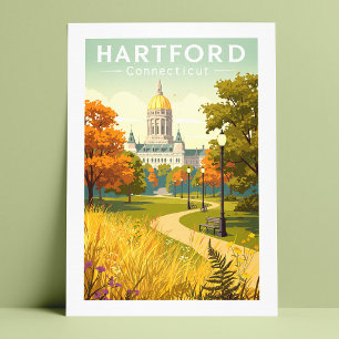 Vintag Hartford Connecticut Postkarte